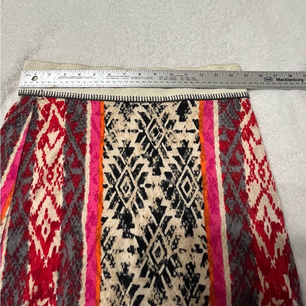 Vanessa Virginia By Anthropology Fair Isle Maxi Sweater Knit Skirt Size M - Picture 4 of 11